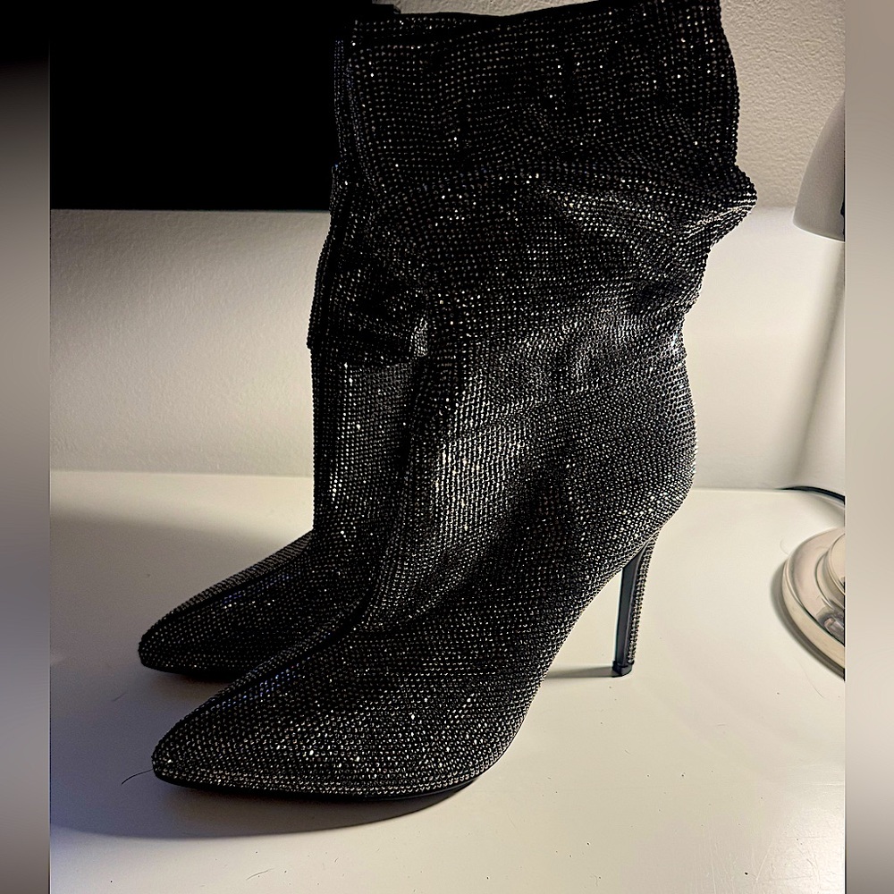 Nine West Jenn Women's Rhinestone Slouch Boots NWOT